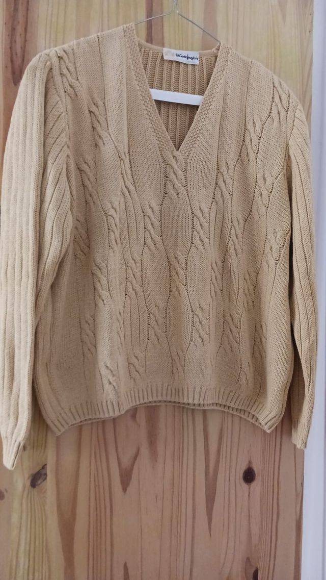 Jersey El Corte Inglés mostaza Trenzado