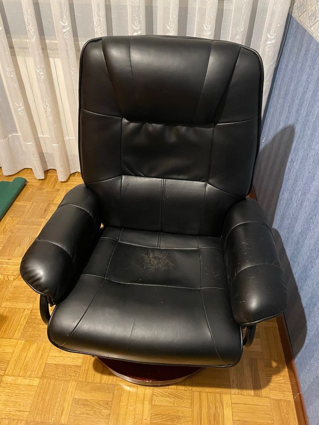 Sillón reclinable piel sintética negro