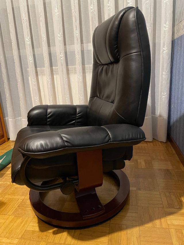 Sillón reclinable piel sintética negro