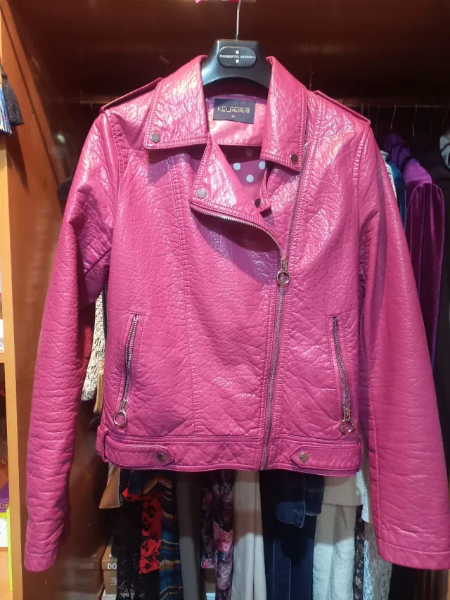 Chaqueta efecto piel KELREBEG rosa Talla M