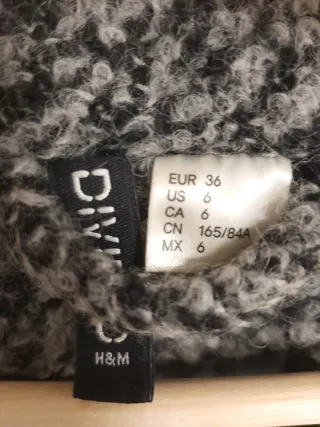 Abrigo H&M Negro y Gris