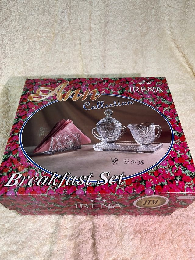 Servizio colazione Irena in cristallo