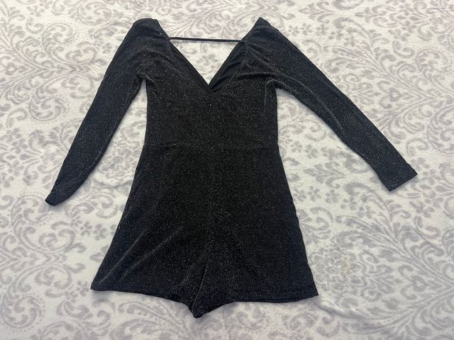 Mono brillante fiesta negro talla XL