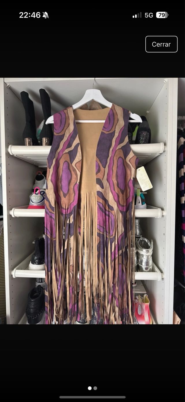 Chaleco flecos ante sin estrenar