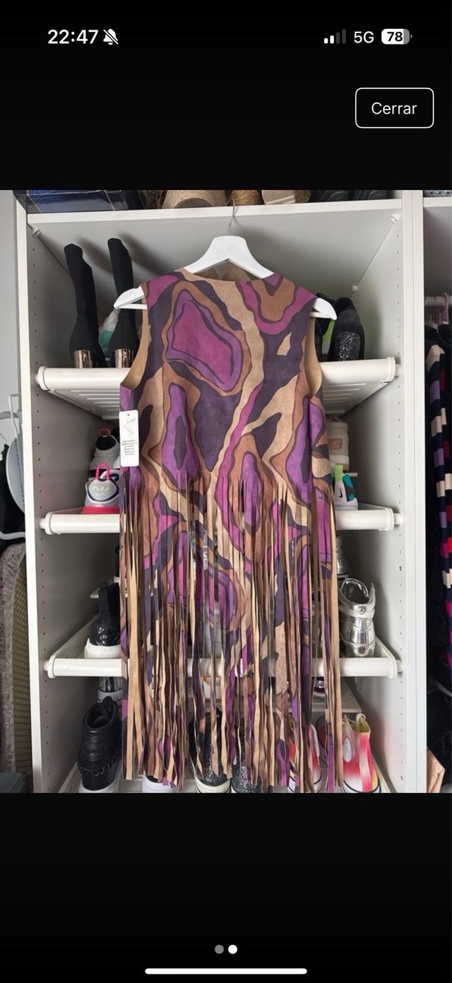 Chaleco flecos ante sin estrenar