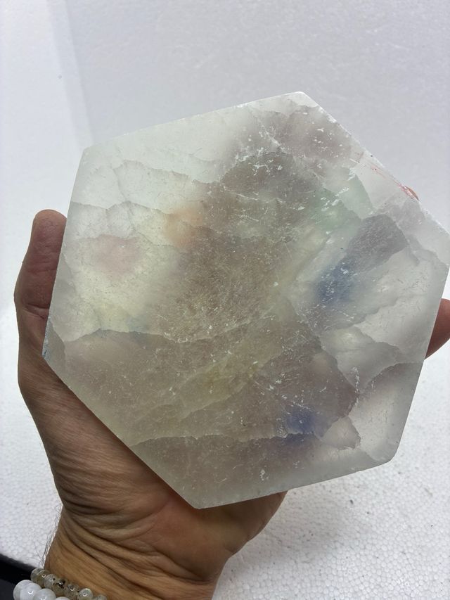 Placca Selenite Chakras Meditazione