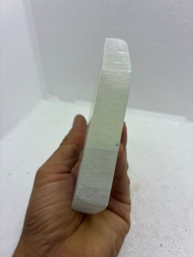 Placca Selenite Chakras Meditazione