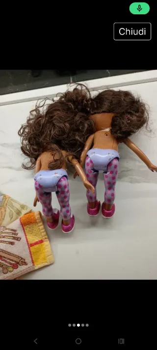 2 Bambole con leggings a pois