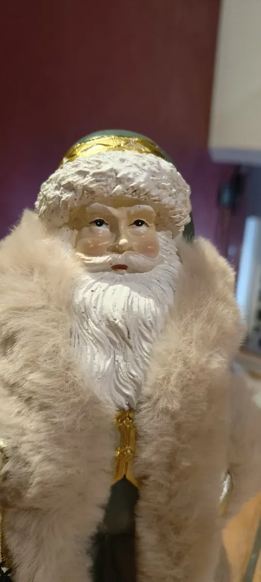 Babbo Natale decorativo bianco e oro