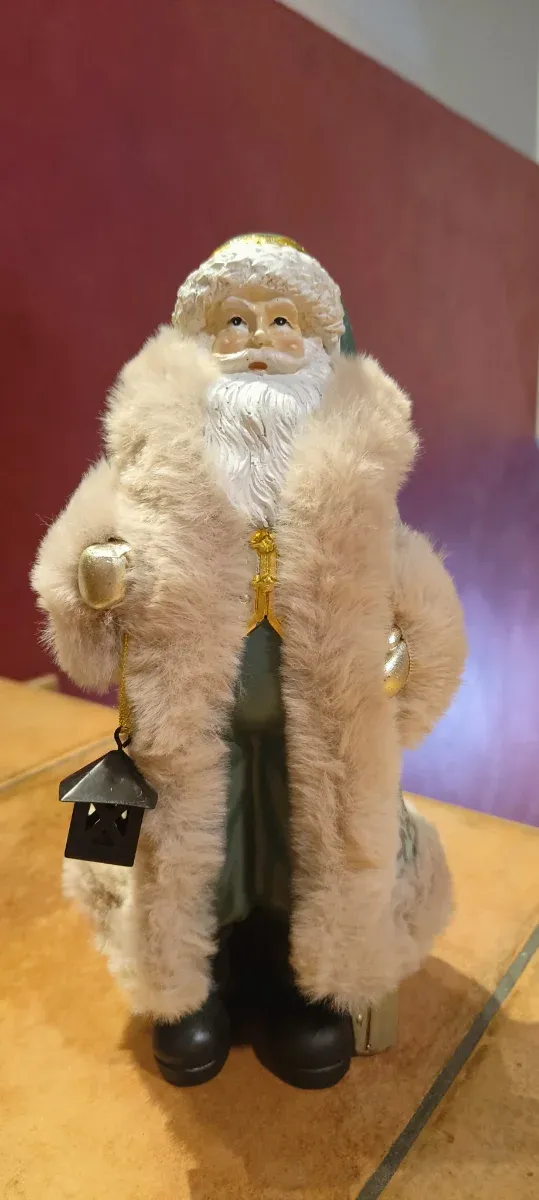 Babbo Natale decorativo bianco e oro