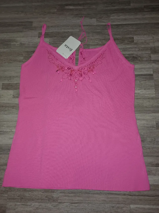 Top tirantes Festa rosa talla única