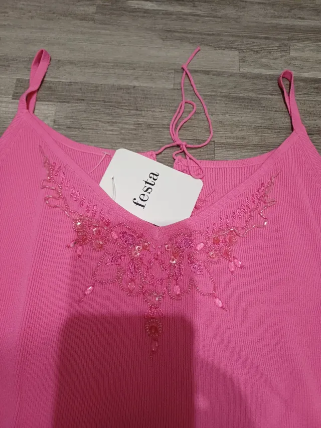 Top tirantes Festa rosa talla única