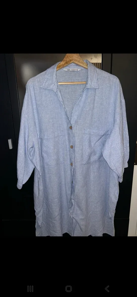 Camisa Zara Rayas Azul Talla XL