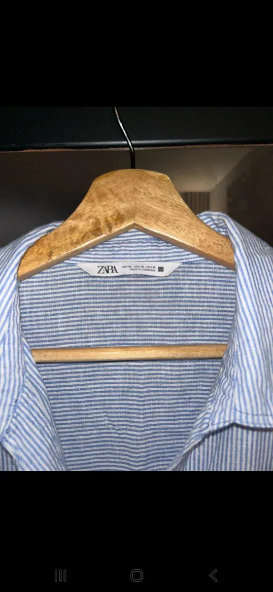 Camisa Zara Rayas Azul Talla XL