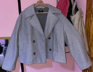 Abrigo gris de mezcla mujer