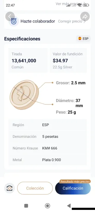 Moneda Plata Rey Amadeo I 1871