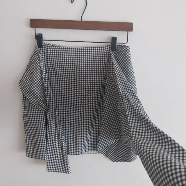 Falda mini cuadros lazo T40