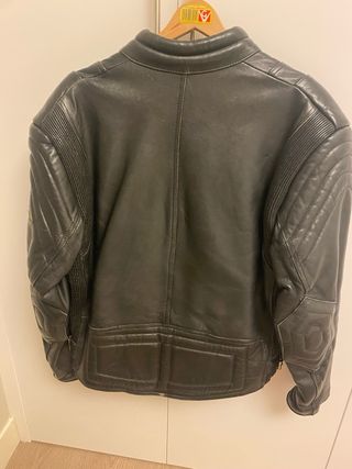 Chaqueta de piel para moto hombre