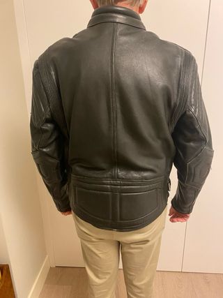 Chaqueta de piel para moto hombre