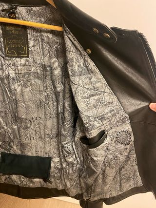 Chaqueta de piel para moto hombre