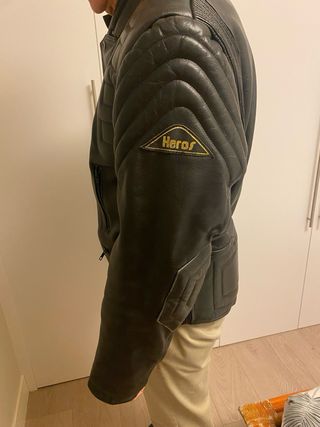 Chaqueta de piel para moto hombre