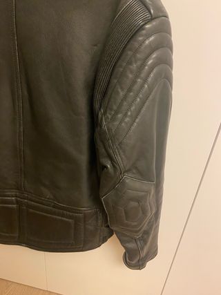 Chaqueta de piel para moto hombre
