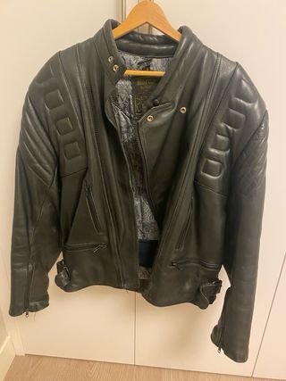 Chaqueta de piel para moto hombre