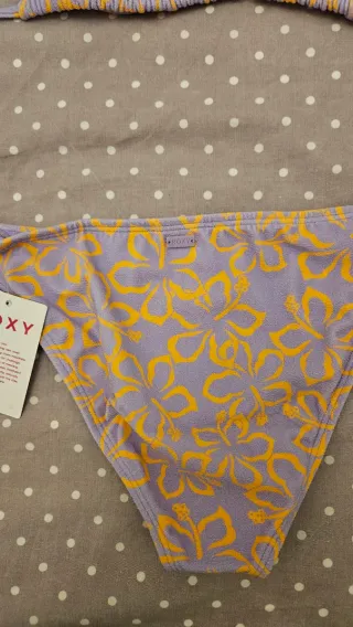 Bikini Roxy flores morado y amarillo