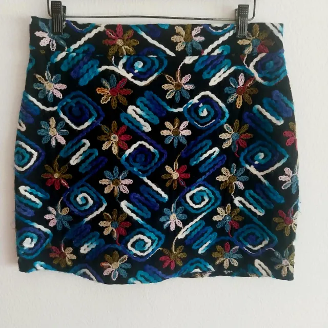 Falda mini estampada paño