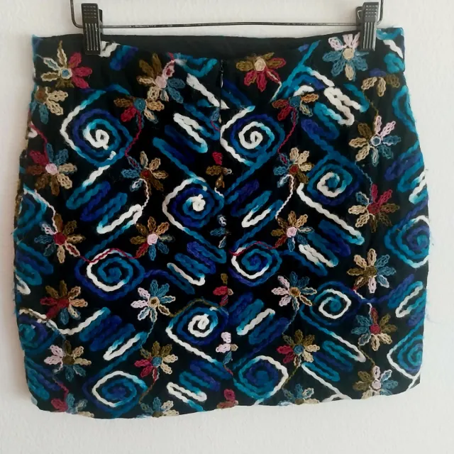 Falda mini estampada paño