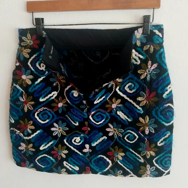 Falda mini estampada paño