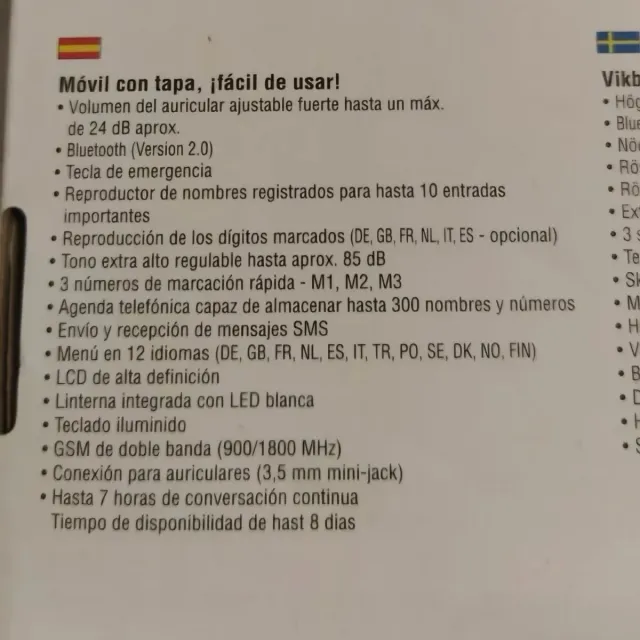 Teléfono Móvil Plegable Amplicon Negro