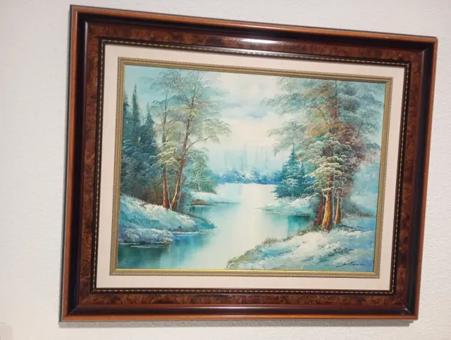 Cuadro vintage paisaje invierno