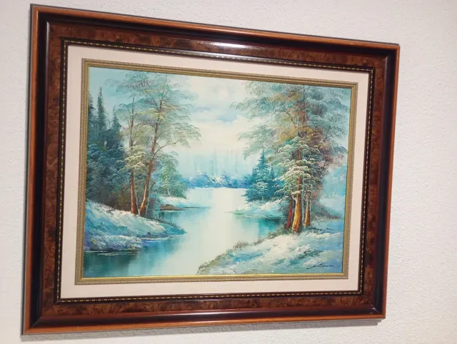 Cuadro vintage paisaje invierno