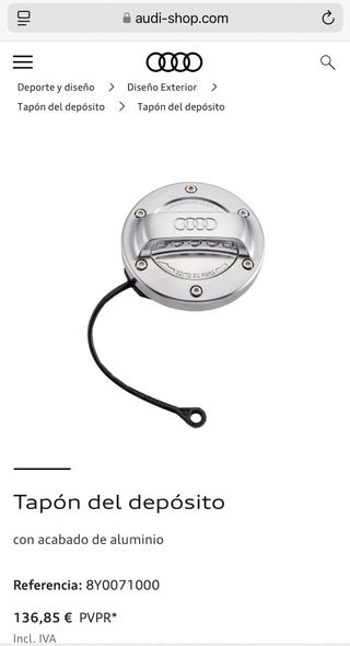 Tapon de combustible Audi Aluminio