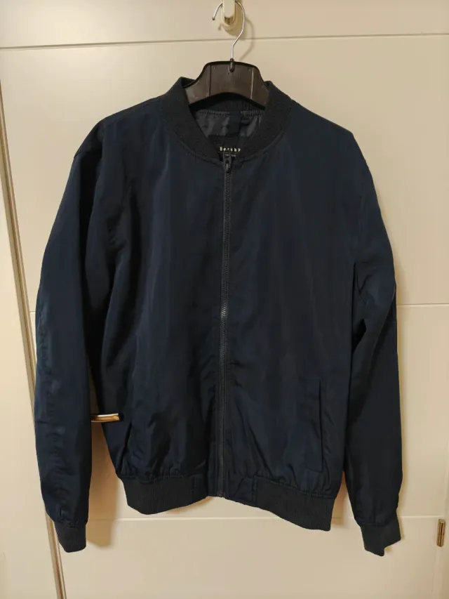 Chaqueta Bomber Azul Marino Bershka Talla M