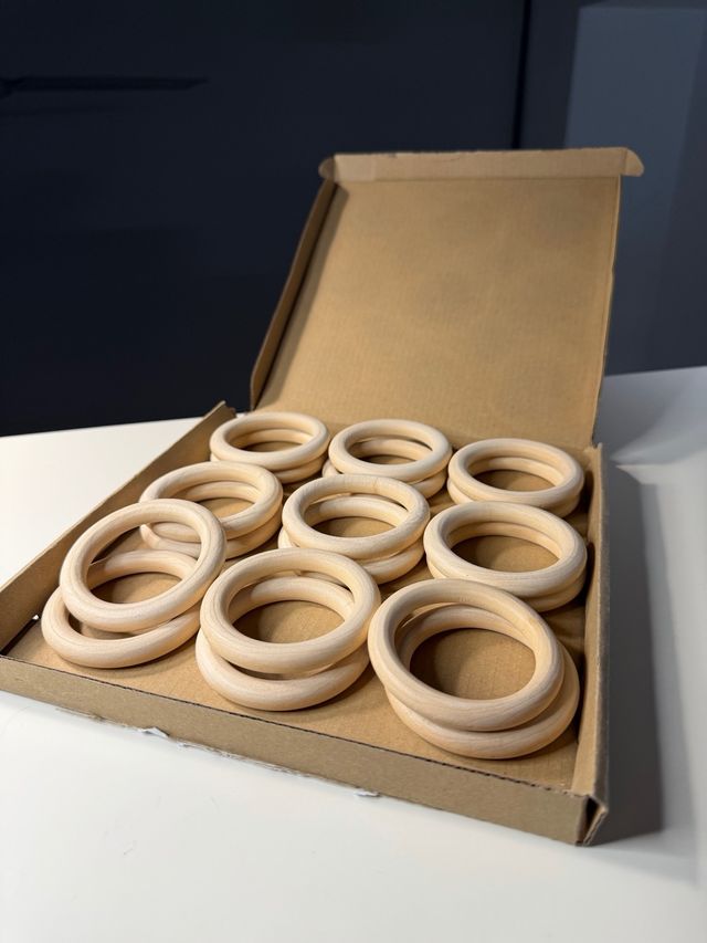 18 peças de anéis de madeira 70 mm DIY · novo