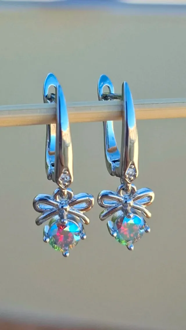 Pendientes Moissanita GRA Arcoíris Plata