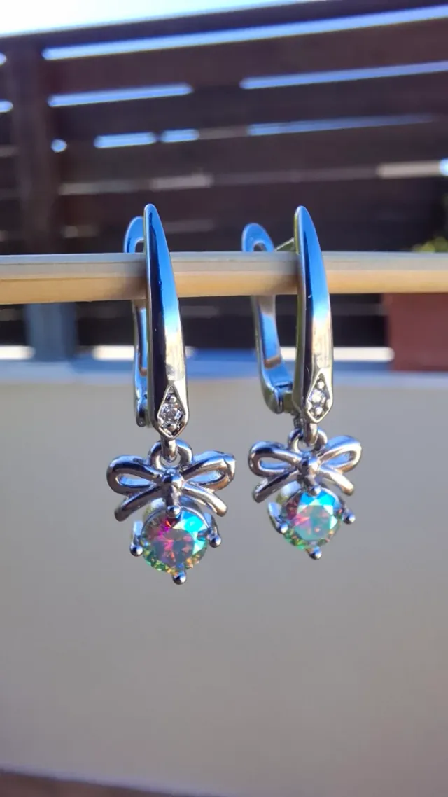 Pendientes Moissanita GRA Arcoíris Plata