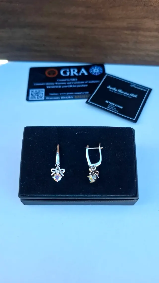 Pendientes Moissanita GRA Arcoíris Plata