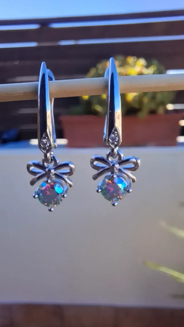 Pendientes Moissanita GRA Arcoíris Plata