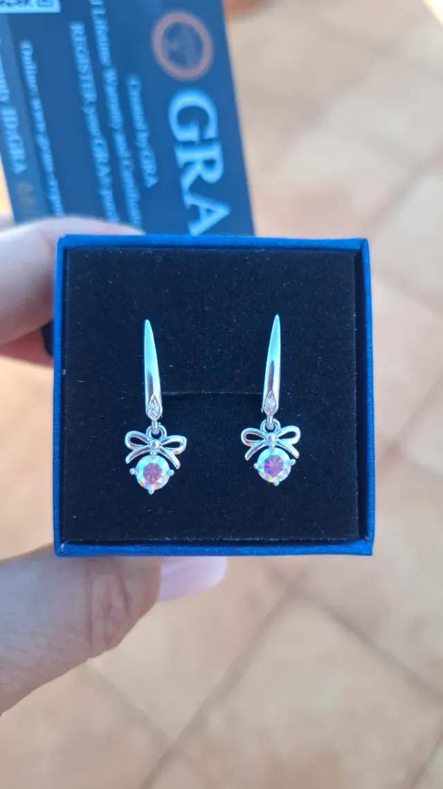 Pendientes Moissanita GRA Arcoíris Plata