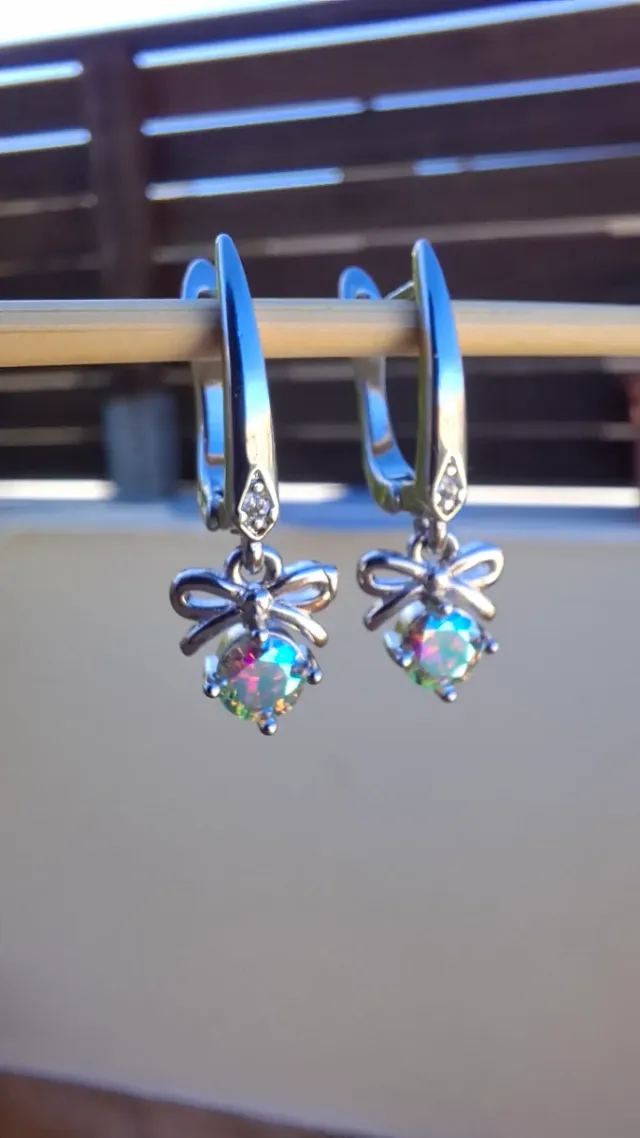 Pendientes Moissanita GRA Arcoíris Plata