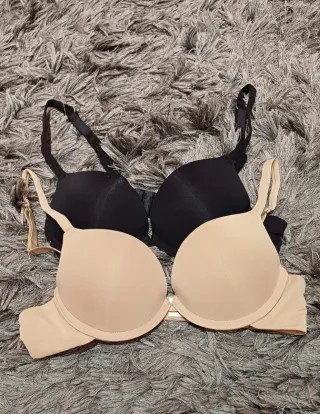 Pack 2 sujetadores push up beige y negro