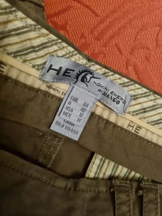 Pantalón Mango Caballero Verde Oliva