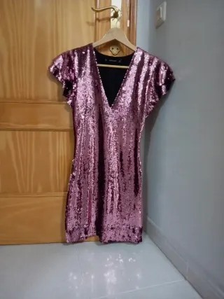 Vestido fiesta lentejuelas Zara Basic