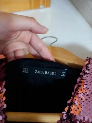 Vestido fiesta lentejuelas Zara Basic