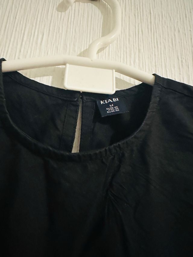 Blusa ZARA Negra Manga Larga Encaje Talla XS