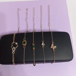 Set 5 bracciali donna oro con pietre