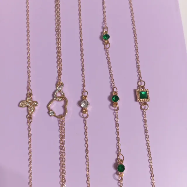 Set 5 bracciali donna oro con pietre